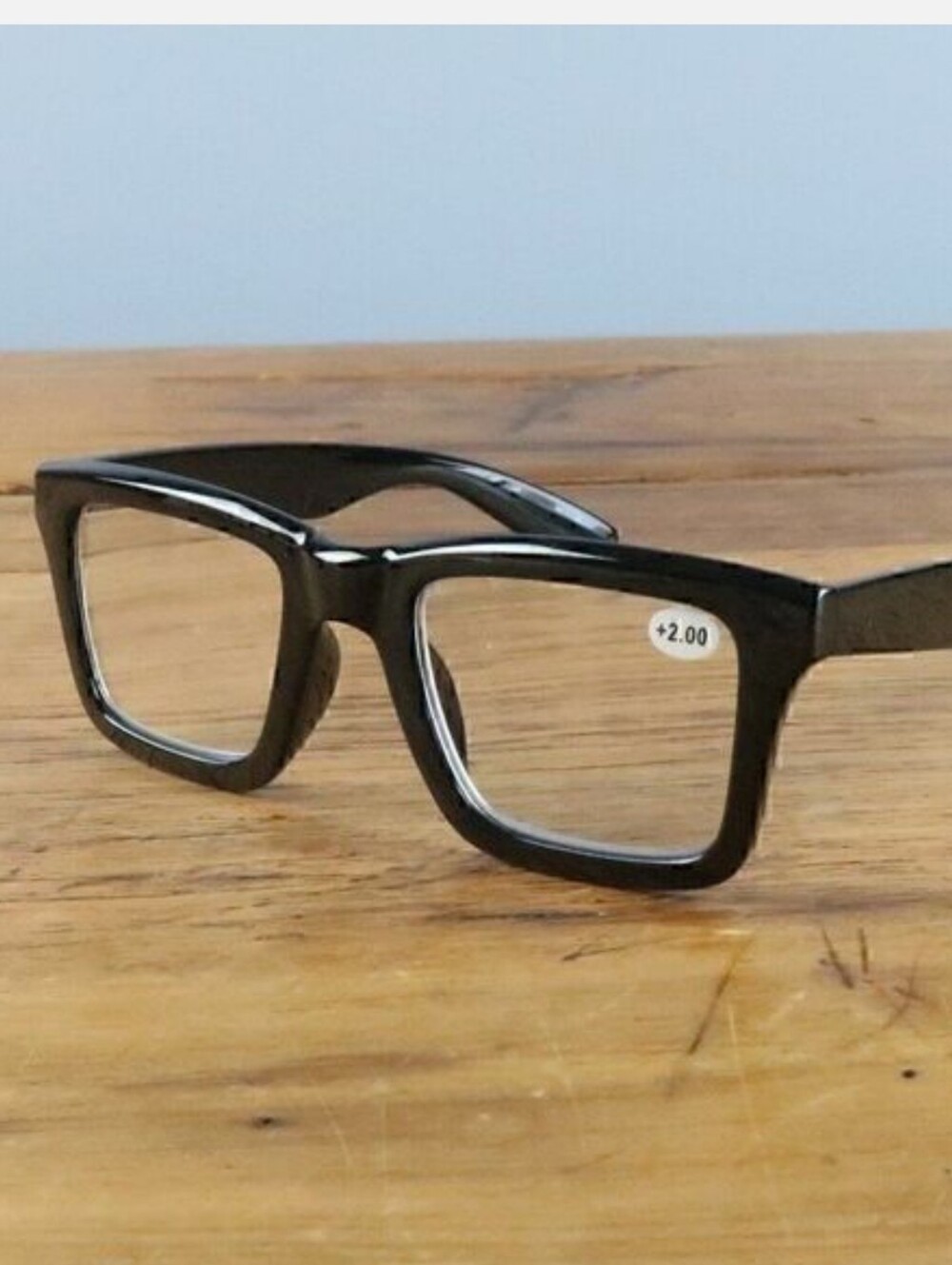 RETRO TRENDY BLACK READER GLASSES +2.00 NWT